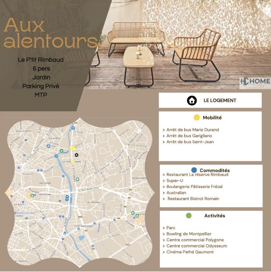 Apartmán Le P'Tit Rimbaud, 6 Pers, Parking Prive, Jardin,Wifi Montpellier Exteriér fotografie